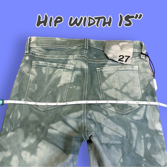 Originally NWT White Skinny Jeans Now Hand Marble Dyed in Sage Green. Size 27 - Picture 8 of 8